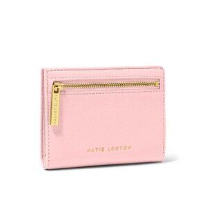 NWT KATIE LOXTON Jayde Wallet Cloud Pink Pebbled Faux Leather Gold Money Holder